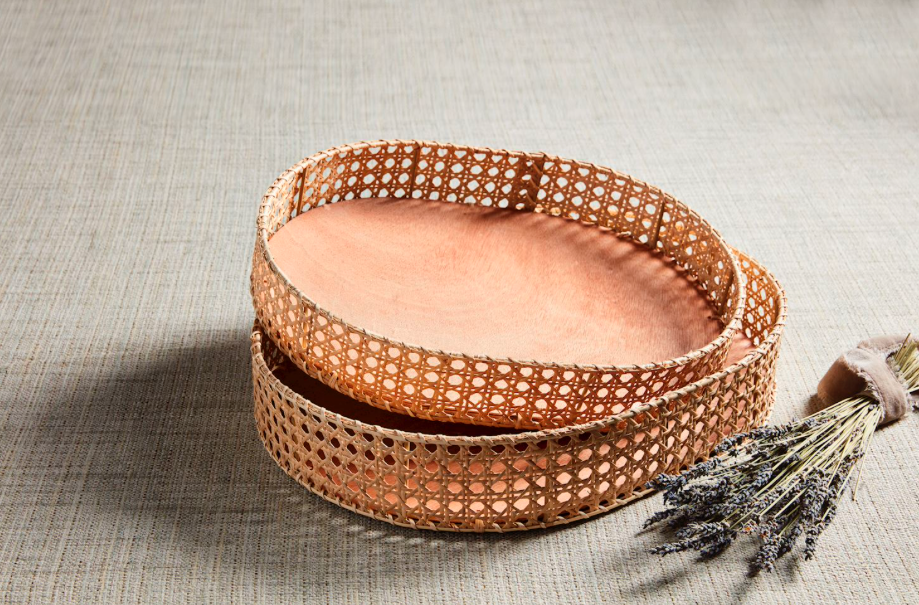 Cane Tray Set