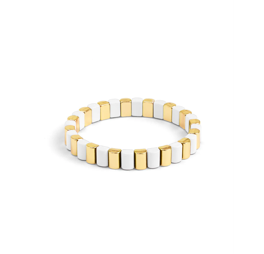 Enamel Tile Stretch Bracelet