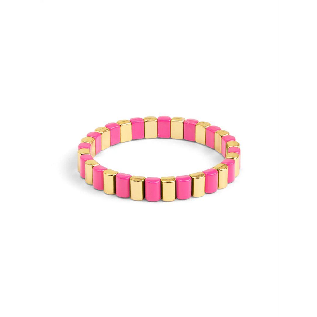 Enamel Tile Stretch Bracelet