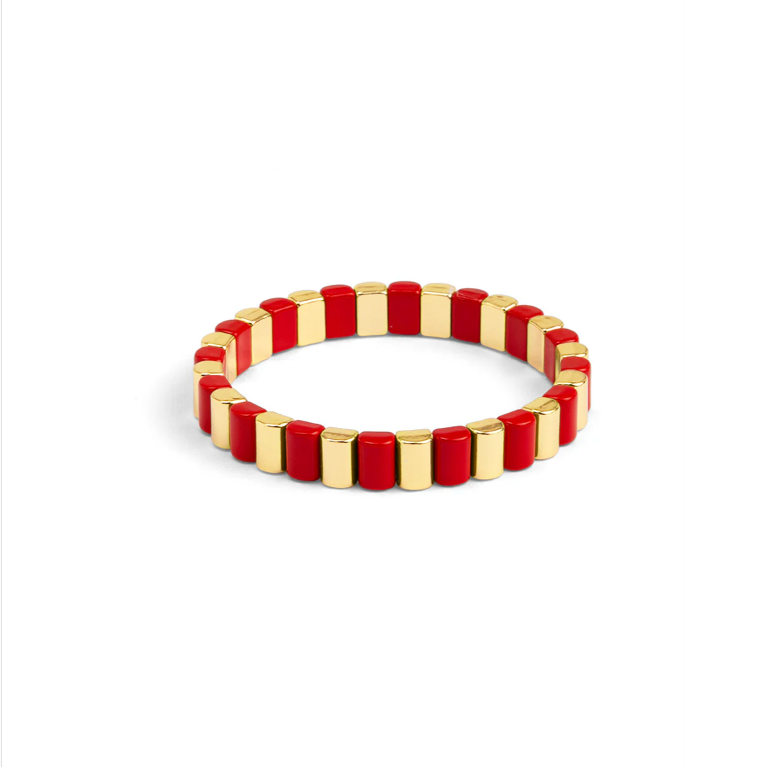 Enamel Tile Stretch Bracelet