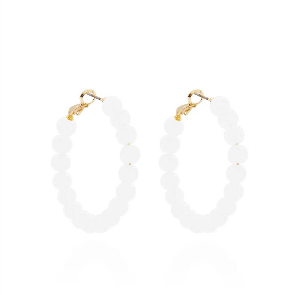 Glass Bead Hoop Earring