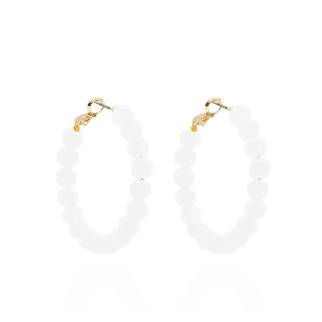 Glass Bead Hoop Earring