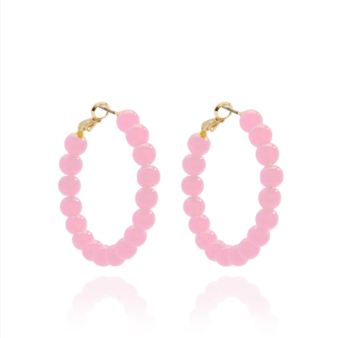 Glass Bead Hoop Earring