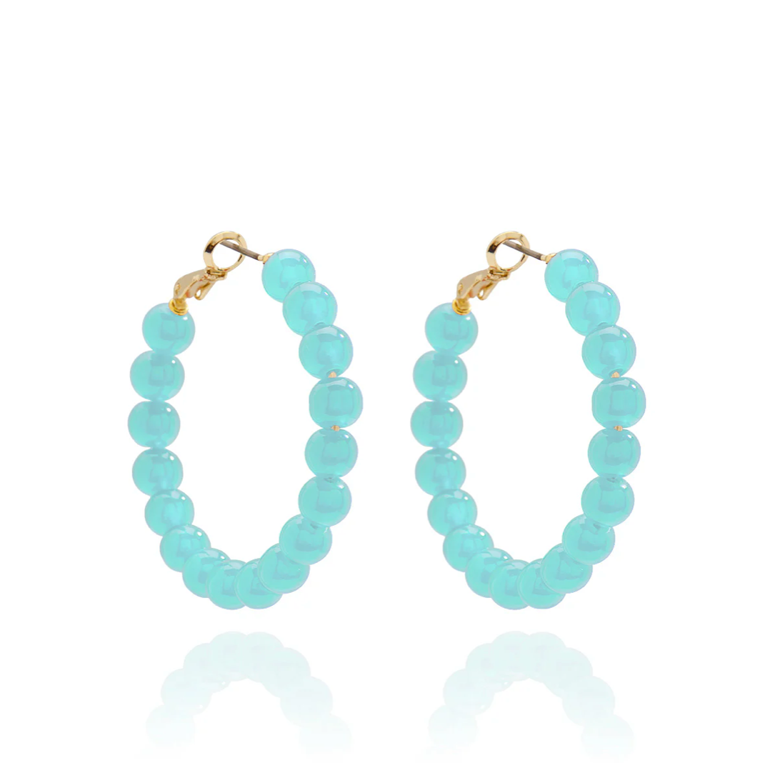 Glass Bead Hoop Earring