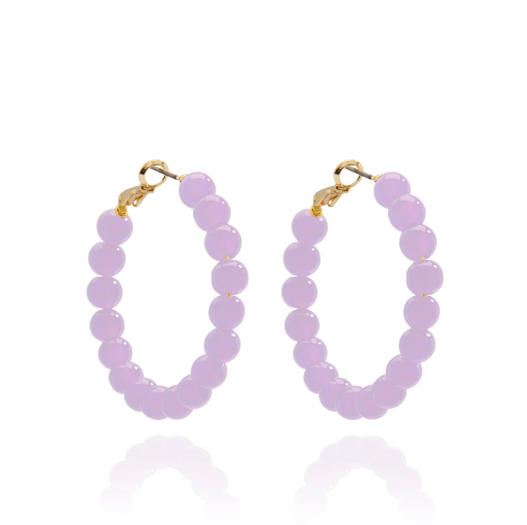Glass Bead Hoop Earring