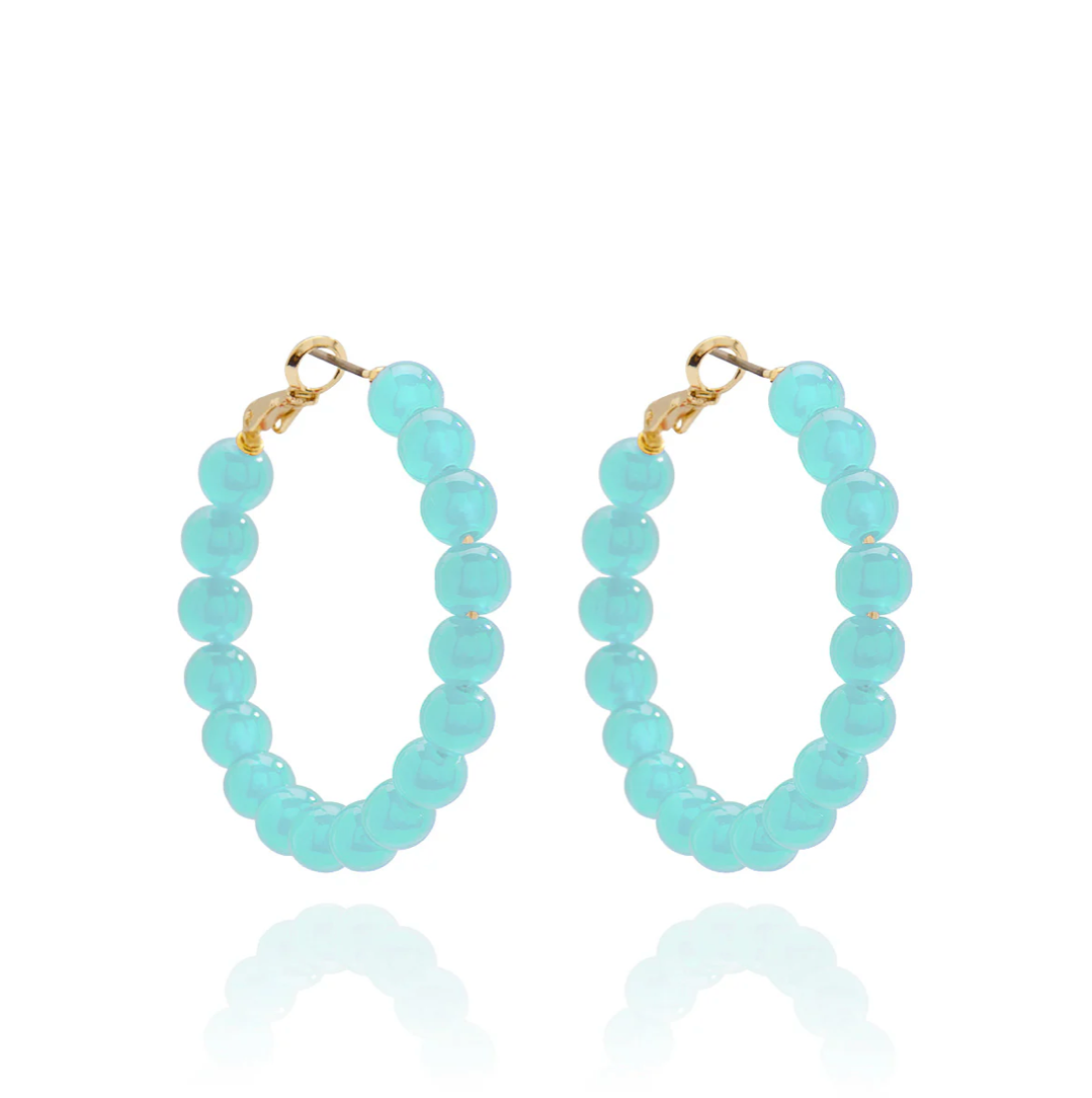 Glass Bead Hoop Earring