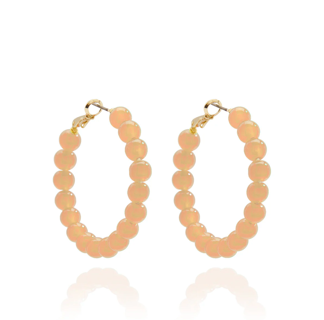 Glass Bead Hoop Earring