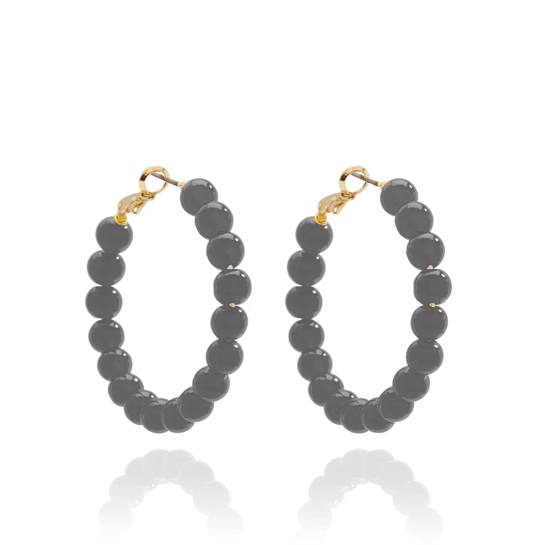 Glass Bead Hoop Earring