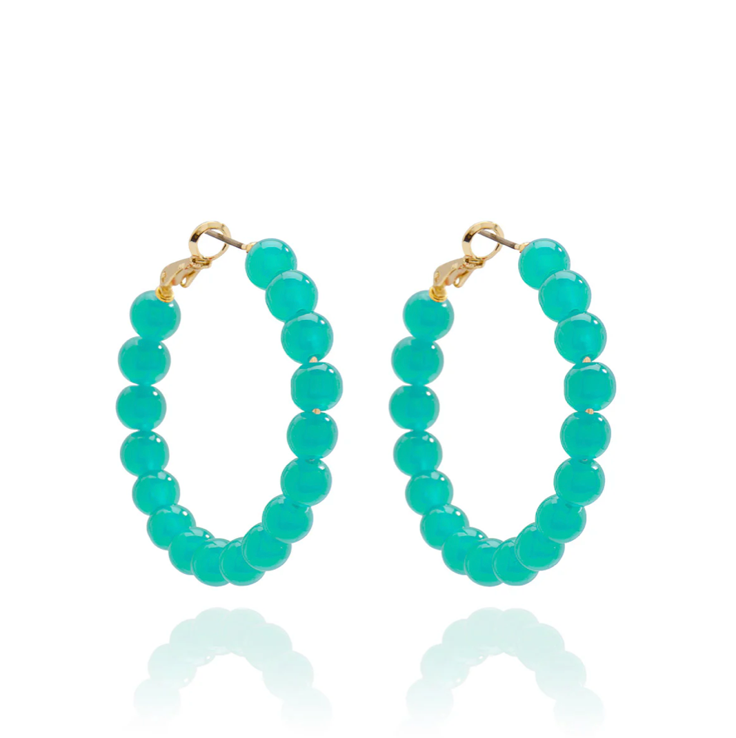 Glass Bead Hoop Earring