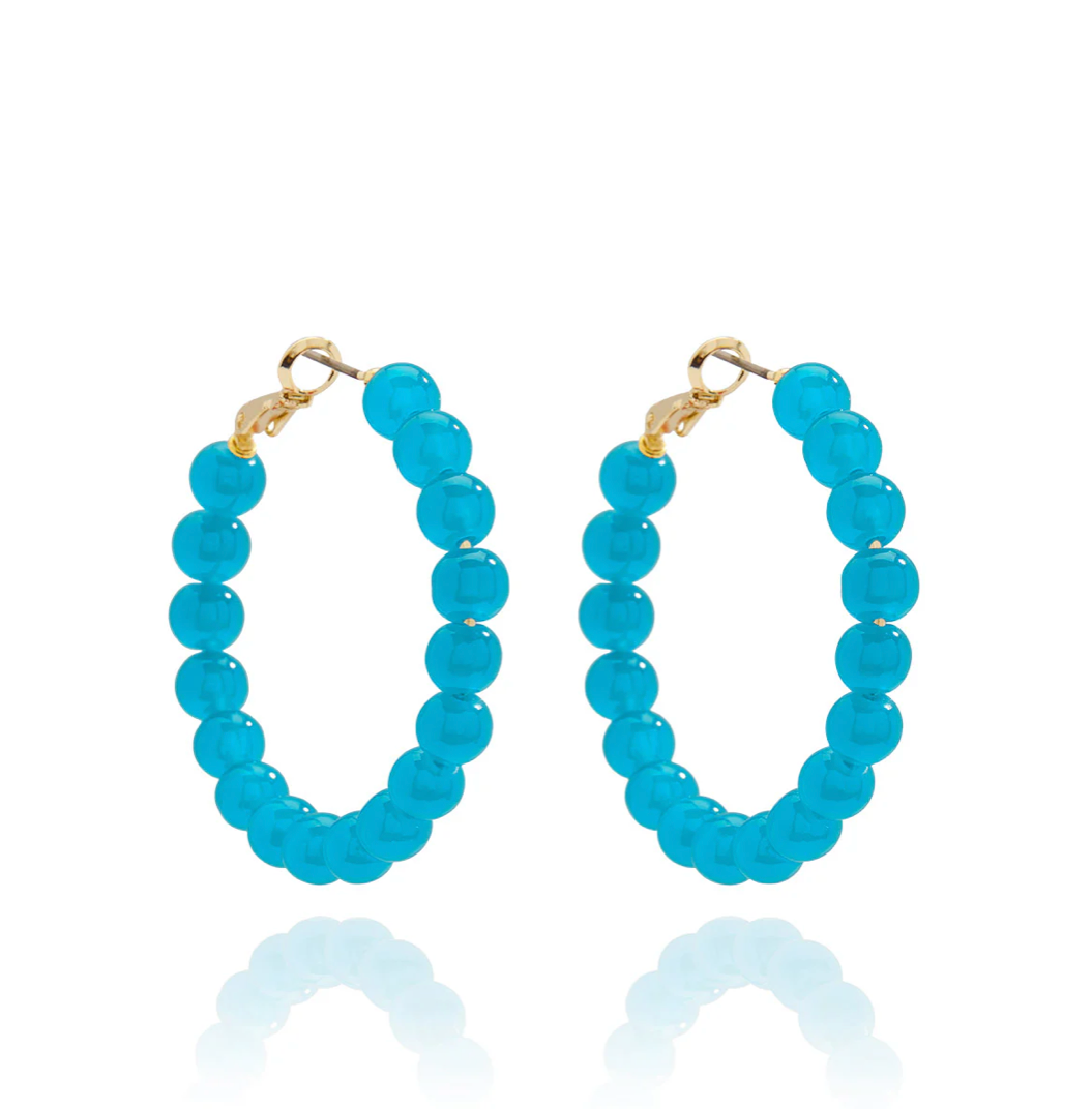 Glass Bead Hoop Earring