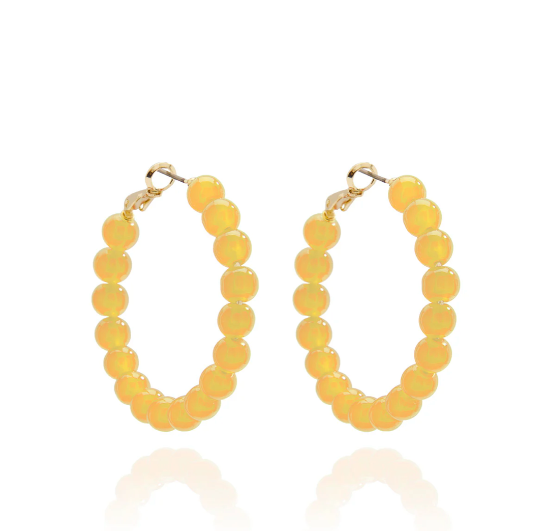 Glass Bead Hoop Earring