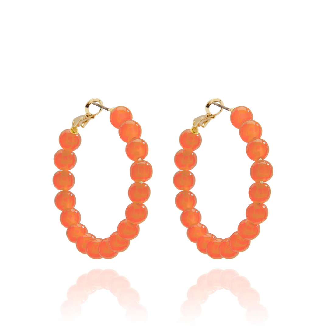 Glass Bead Hoop Earring