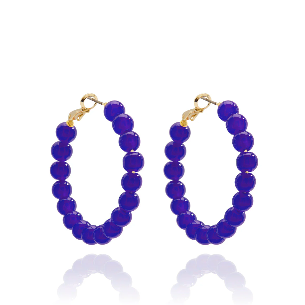 Glass Bead Hoop Earring