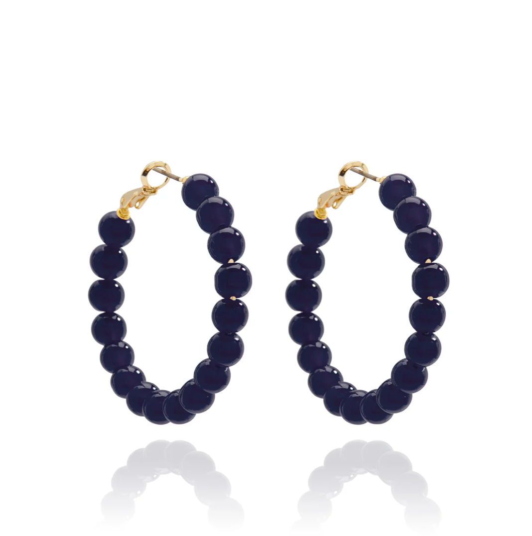 Glass Bead Hoop Earring
