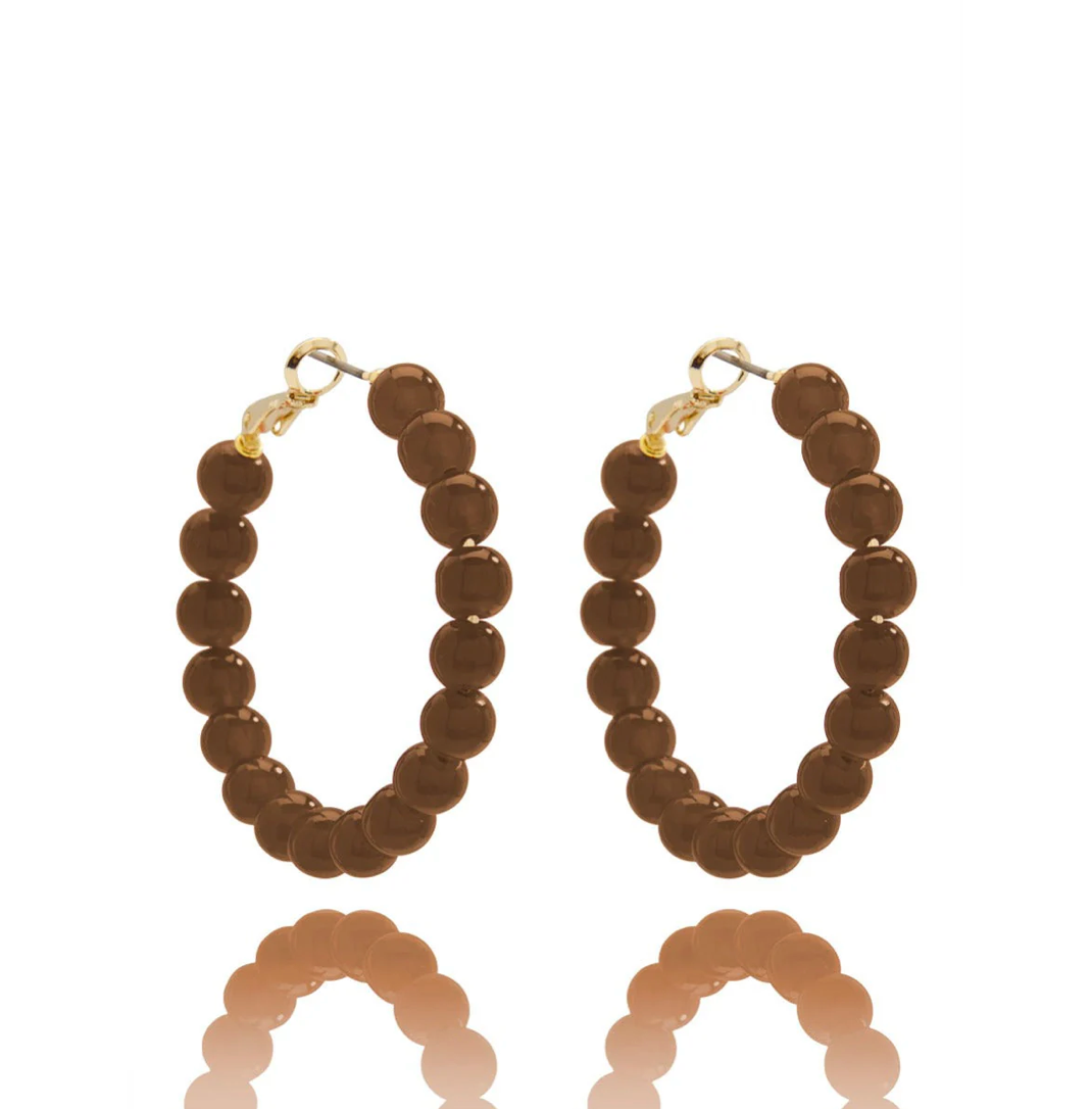Glass Bead Hoop Earring