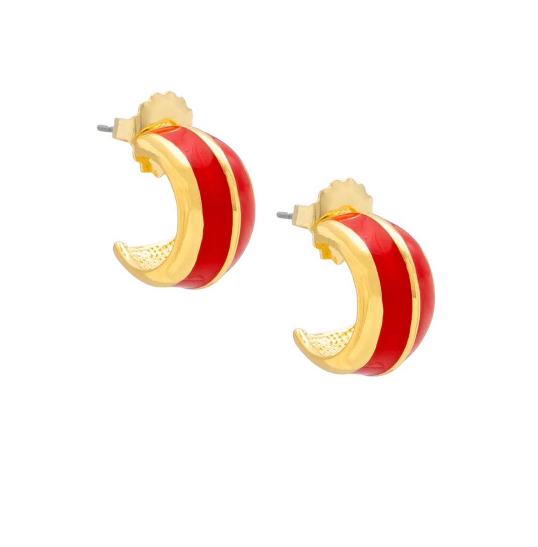 Enamel Huggie Earring