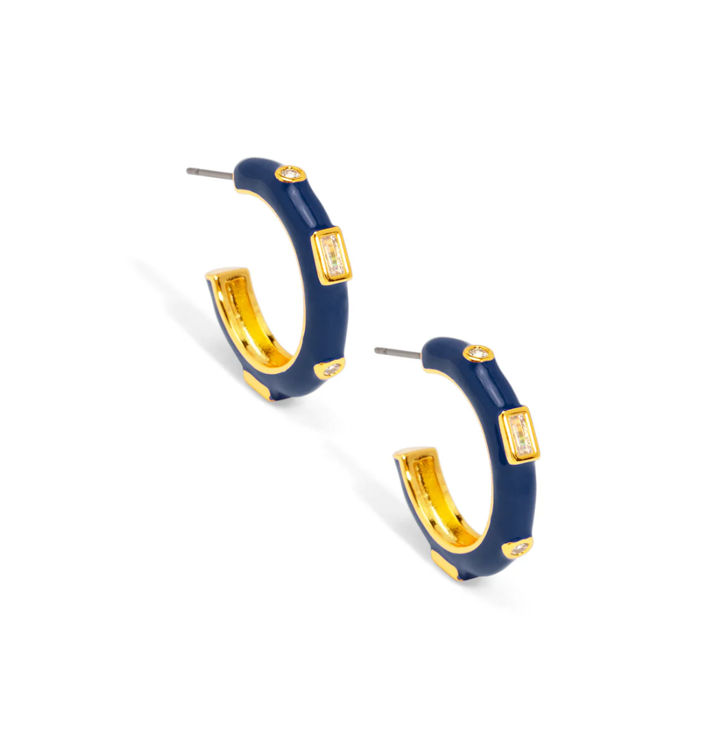 Crystal Enamel Hoop Earring