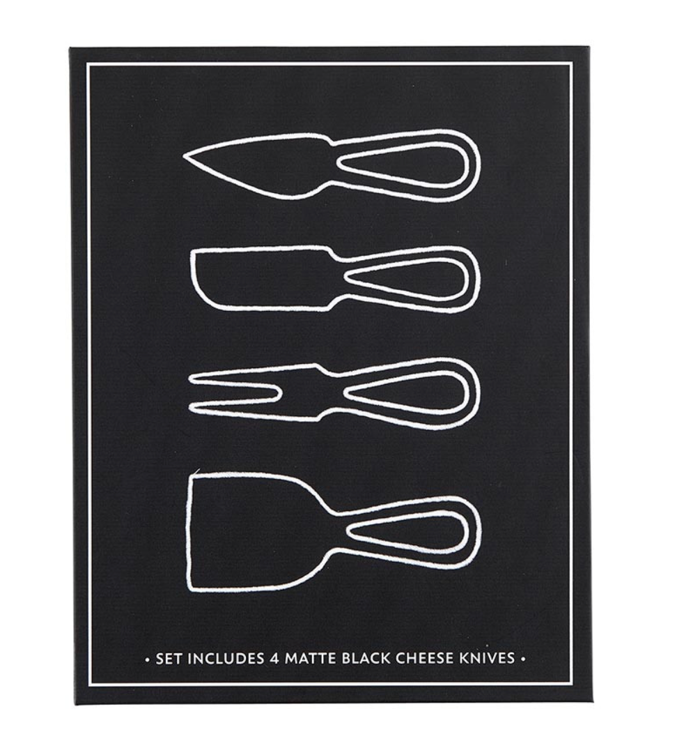 Matte Black Cheese Knives Book Box